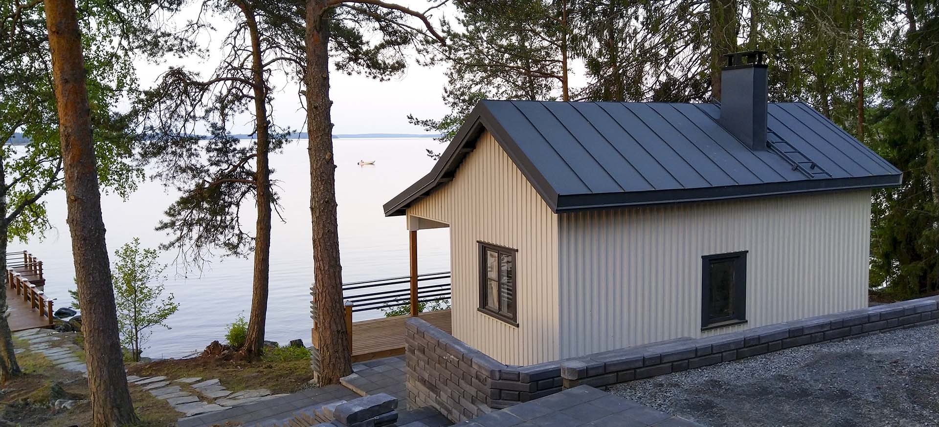 Retrosauna Näsijärven rannassa